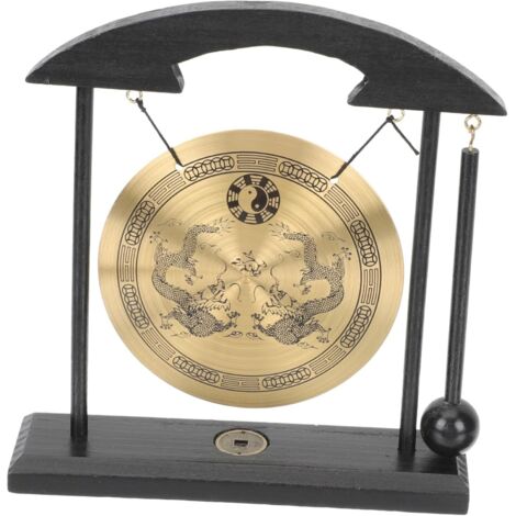 cor De Gong en Cuivre Double Dragon Ornement Feng Shui R tro