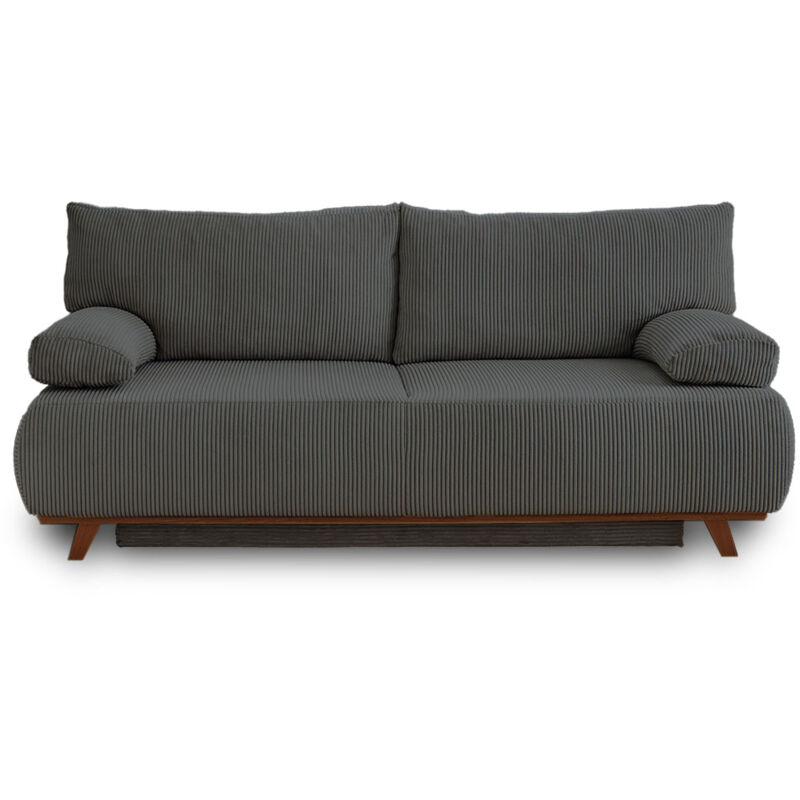 Bestmobilier - Cristal - canapé 3 places - convertible avec coffre - en velours côtelé