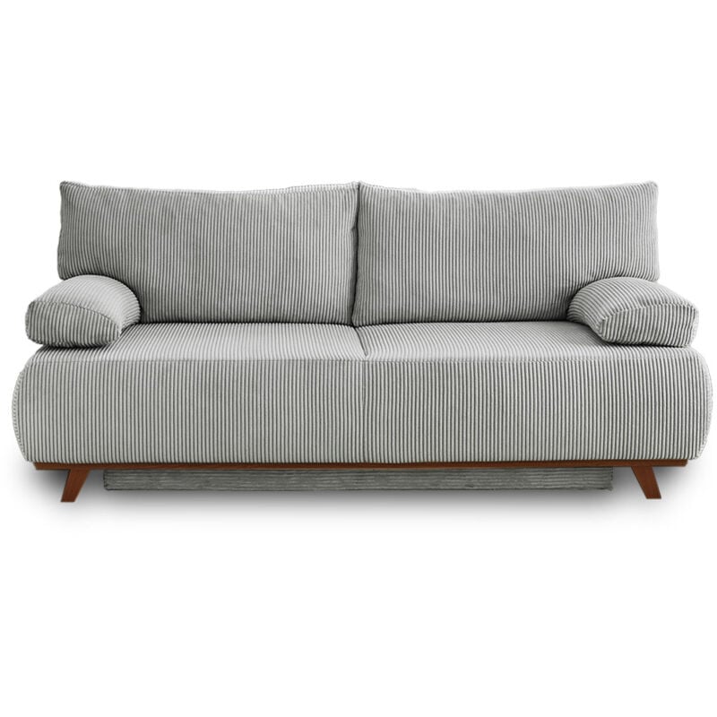 Cristal - canapé 3 places - convertible avec coffre - en velours côtelé