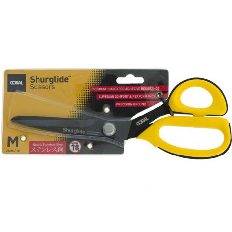 Coral 56800 - Forbici Shurglide con lama in acciaio inox rivestita di alta qualità per carta da parati, misura media, 25 cm