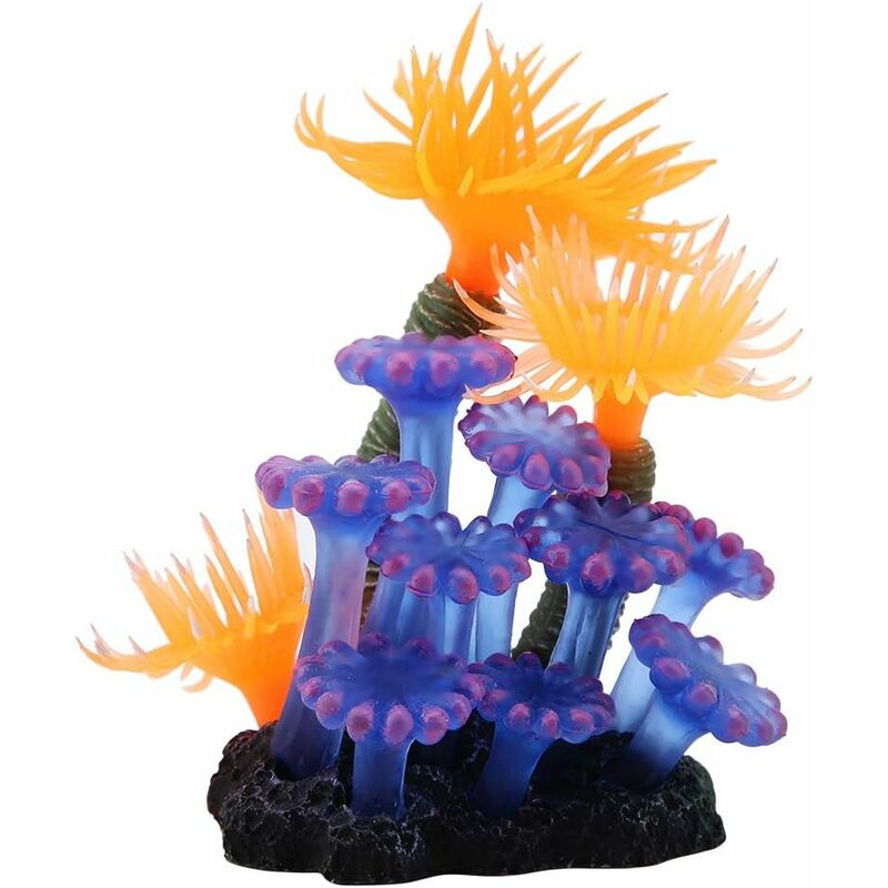 

Coral Artificial LITZEE, sistema de simulación, anémona de mar luminosa de coral de silicona para decoración de acuarios, adornos de acuario