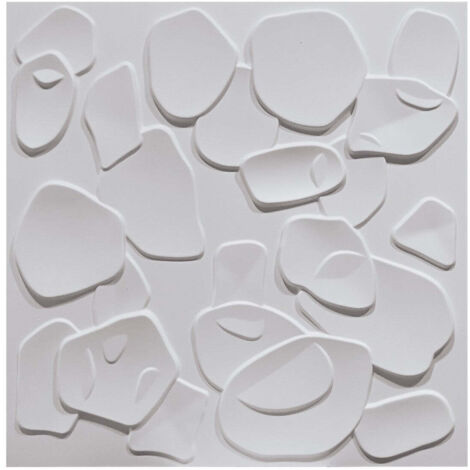 CORAL SEA blanc - Panneau mural en PVC à relief 3D - 50x50 cm - 1 pc
