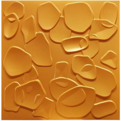 CORAL SEA giallo-metal-opaco - Panneau mural en PVC à relief 3D - 50x50 cm - 1 pc