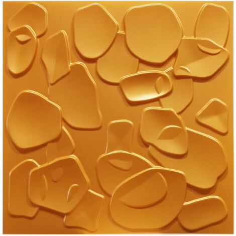 CORAL SEA giallo-metal-opaco - Pannello parete in PVC a rilievo 3D - 50cmX50cm - 1 Pz