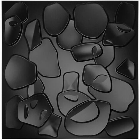 CORAL SEA nero - Pannello parete in PVC a rilievo 3D - 50cmX50cm - 1 Pz