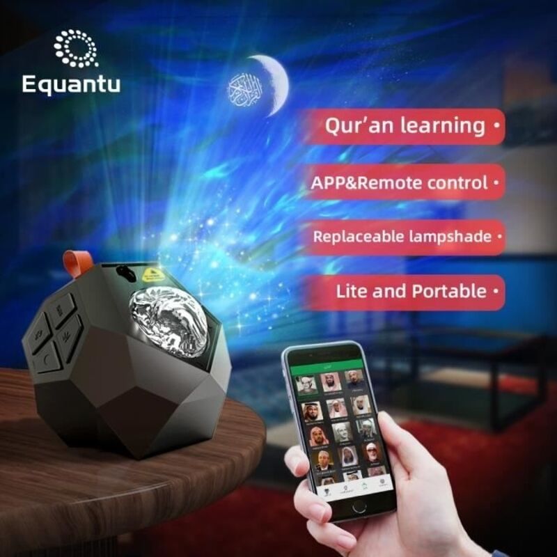 Coran Quran Lampe Bluetooth Haut-parleur Enceinte Projecteur D'Étoile Veilleuse Starry Sky Projection Lampe Musique Islam Musulman