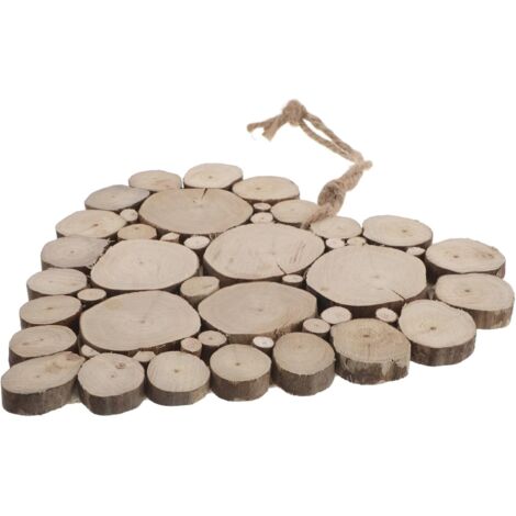 coration en Bois Massif de C ur 20 CM Ornement Romantique