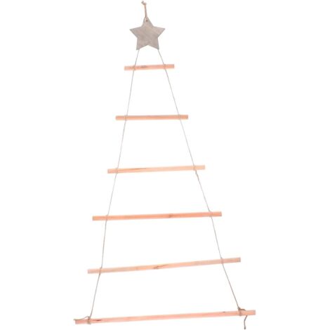 coration No l Sapin Bois Suspendu Arbre avec toile et Corde