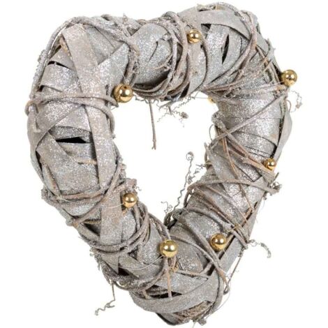 Corazón de decoración plateado d29x28x8