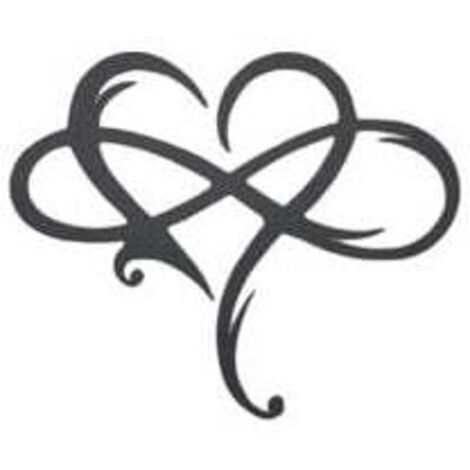 Corazón de metal para colgar en la pared, "Amor eterno", forma de corazón, símbolo de infinito, regalo para el hogar, boda, San Valentín, 30 x 25 cm - Fei Y