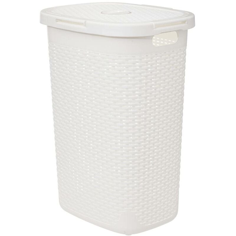 Corbeille rattan 60l blanc - 5five