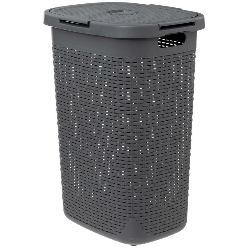 Corbeille rattan 60l gris beton - 5five