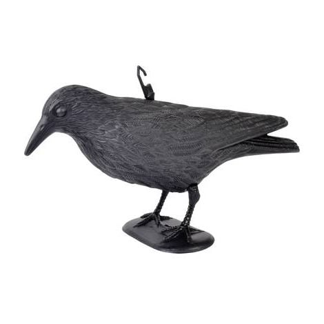Brema Figurine De Jardin, Corbeau Anti-Pigeon Et De Décoration, Noir