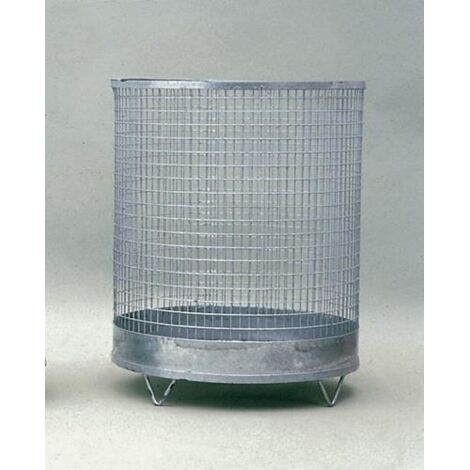 Corbeille à déchets  H600xD400 mm 75 l grillage métallique galvanisée avec 4 pieds