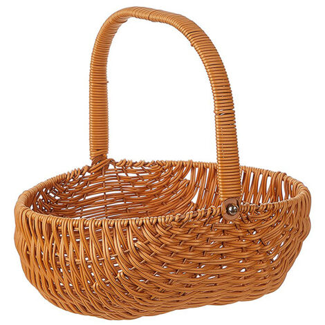 Corbeille à Fleurs (Forest Flower Basket) Panier Filet Naturel en Rotin avec Brassée Portable pour Filles, Pique-niques, Fruits et Stockage