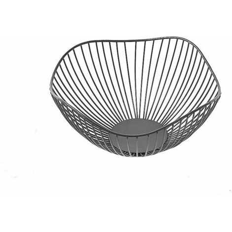 -Corbeille a Fruit Noir Panier à Fruits Vague Corbeille a Fruits Noire Corbeille à Fruit Design Metal Panier Fruits Corbeille Fruit Noire Corbeille Fruit en Métal Noir，une pièce，
