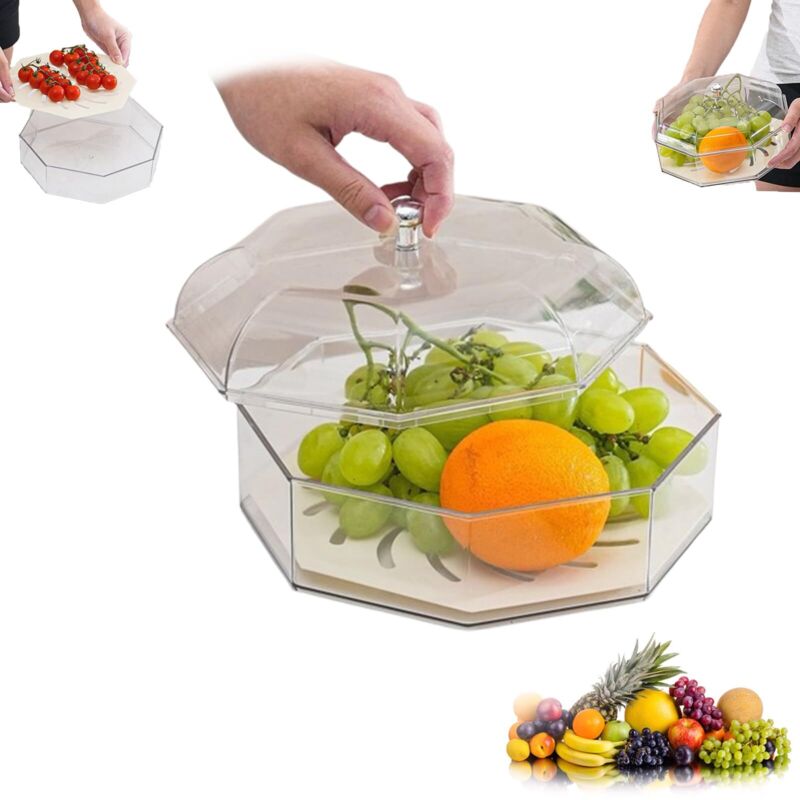 Corbeille À Fruits Anti Moucherons Avec Couvercle, Bol de Protection Contre les Mouches, Garde-Manger pour Fruits et Légumes, Panier