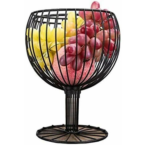 Corbeille à fruits en fil métallique noir corbeille à fruits, paniers de rangement pour bonbons, légumes, collations, pain, corbeille à fruits créative pour salon, cuisine, table, 1 pièce