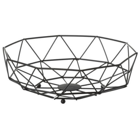 Corbeille à Fruits en Métal Noir Géométrique - D26.5cm