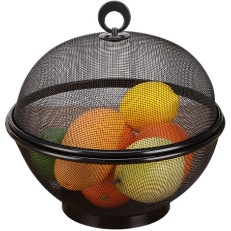 Corbeille à Fruits - Maille - Grande Capacité - Couvercle - Métal - Contemporain