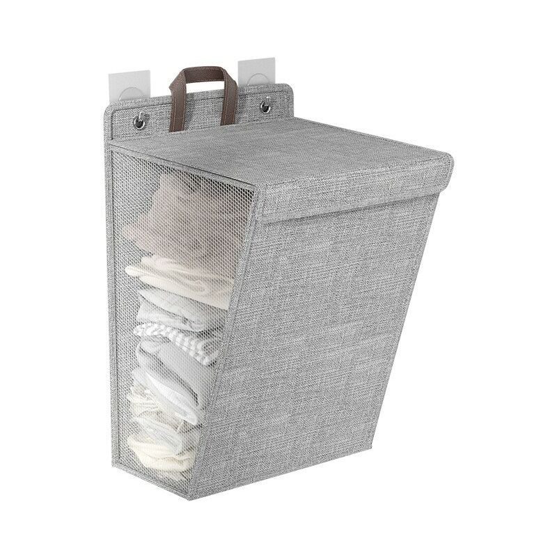 Corbeille à Linge- Panier à Linge 58x15x41cm, Pliable + fixation murale