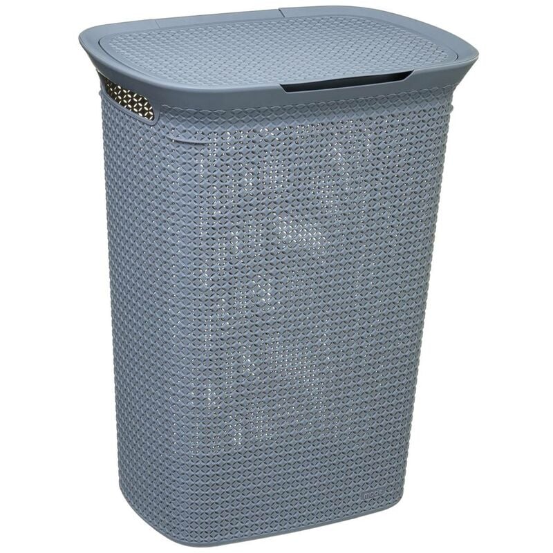 Panier à linge plastique 57l scandinave gris - 5five