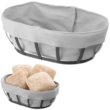 Corbeille à pain avec sac ovale gris - Hendi 427125