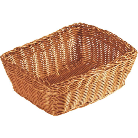 Corbeille à pain ou fruits en plastique tressé - Marron - L 28 x P 20 cm - Livraison gratuite