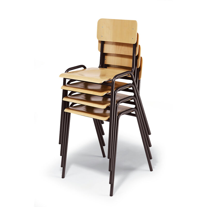 V-part - eurokraft basic, Chaise empilable en contreplaqué de hêtre, lot