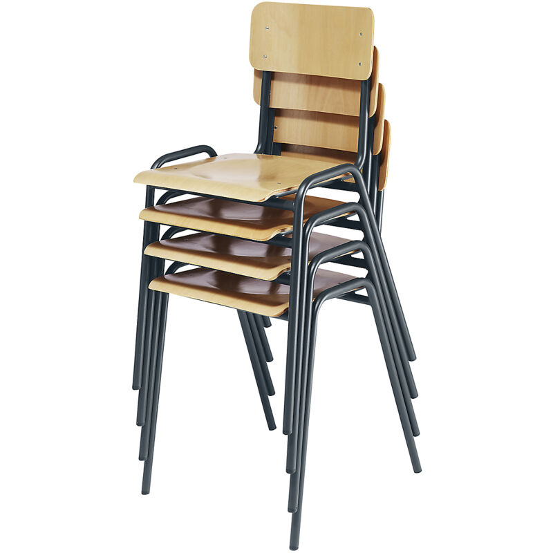 eurokraft basic, Chaise empilable en contreplaqué de hêtre, lot