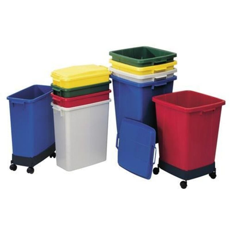 Collecteur de déchets/ poubelles de tri 90 l H600xl485xP510 mm pe rouge