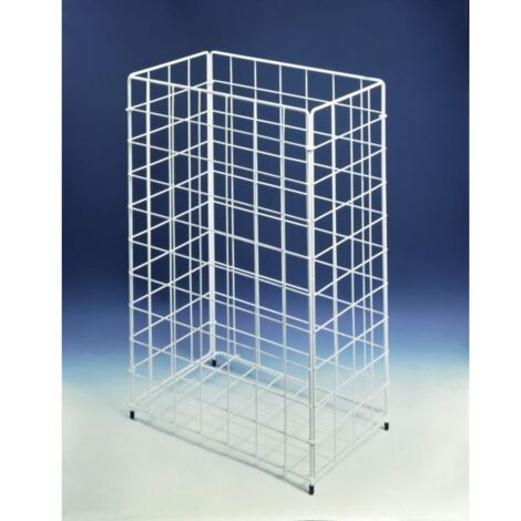 corbeille à papier CWS 903102000 en fil d&39acier, blanc, capacité environ 60l, pliable, en fil d&39acier