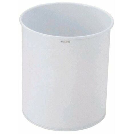 Corbeille a papier en acier epoxy 15 l - blanc - diam. 270 x300 mm