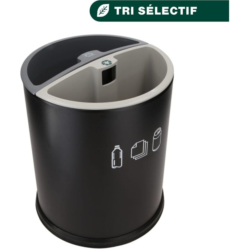 JVD - Corbeille tri ronde 2 bacs - Matériel professionnel