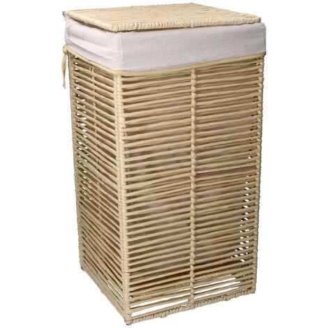 Corbeille carrée pliable en papier hilary beige cm31x31h60