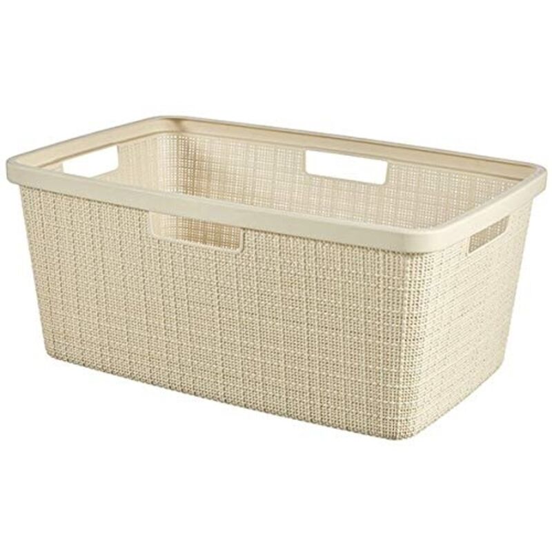 Curver - Panier à linge aspect jute 46L crème
