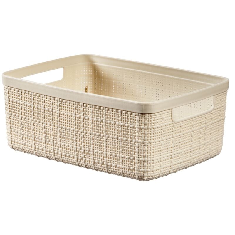 Curver - Panier de rangement aspect jute 5 l Crème