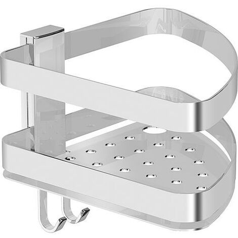Corbeille d'angle de douche Elenis, laiton chromé, 198x160x206mm, fixations incluses