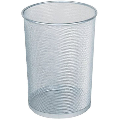 Corbeille de bureau Concept Collection ronde en mailles d'acier coloris argent capacité 19l diamètre 29.1 cm hauteur 35.6 cm - NWL FRANCE RUBBERMAID