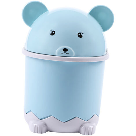 Corbeille de Bureau PP avec Couvercle Flip Top - Design Cartoon - Compacte et Multifonctionnelle pour Desktop et Corner