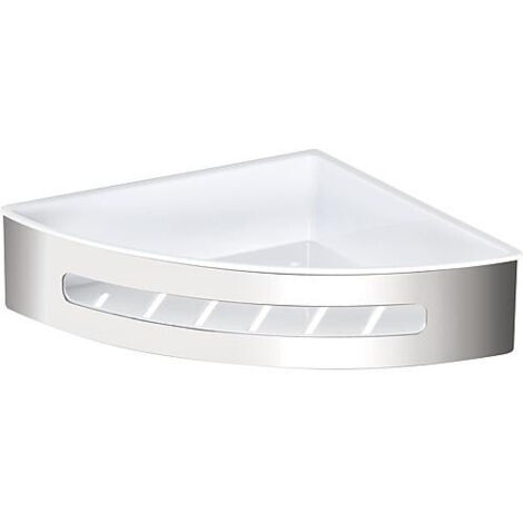 Corbeille de douche Erlena inox poli, ABS version angle, fixations incluses