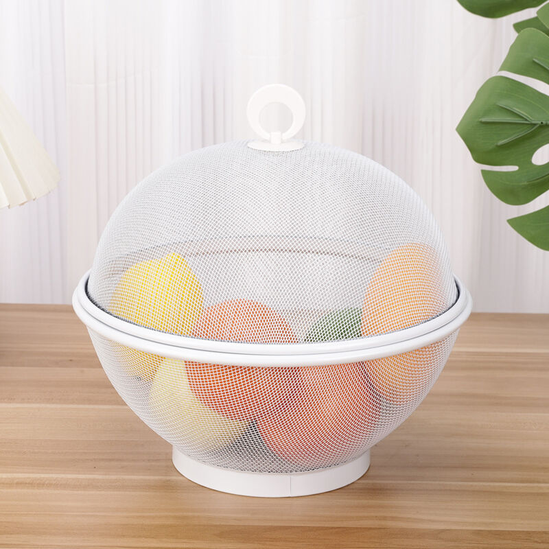 Dpzo - Corbeille De Fruits avec Moustiquaire, Moustiquaire, Bol De Fruits, Métal avec Couvercle, Filet à Fruits Répulsif Contre Les Mouches des