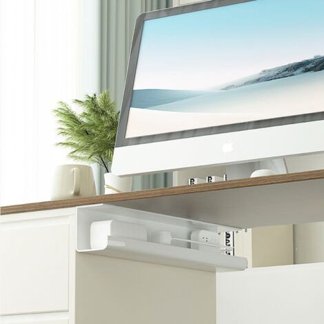 Corbeille de gestion des cables sous bureau sans perforation Organisateur de multiprises pour bureau et maison en PVC