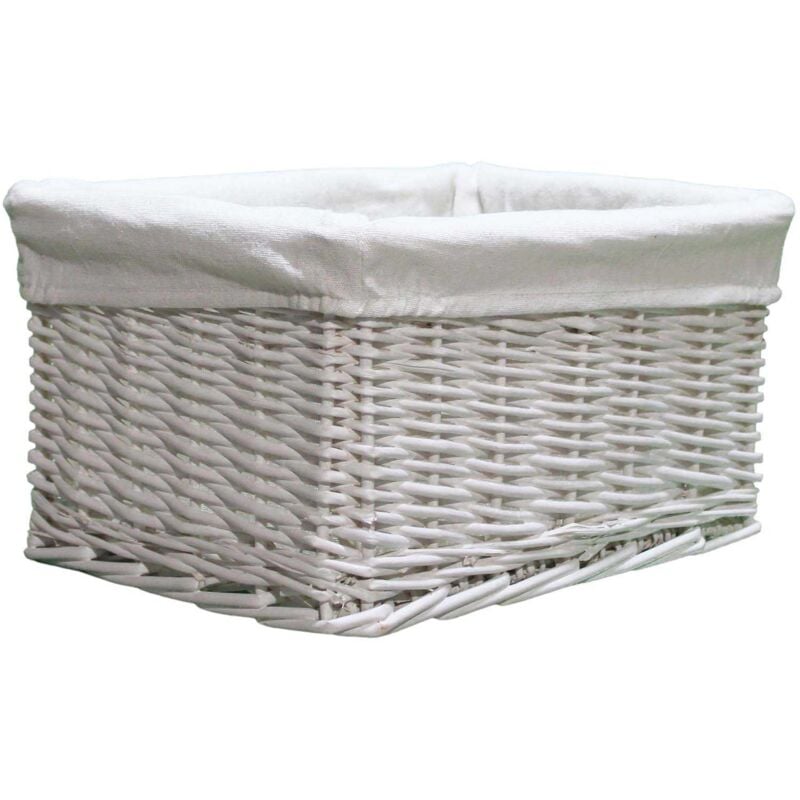 Corbeille de rangement osier blanc