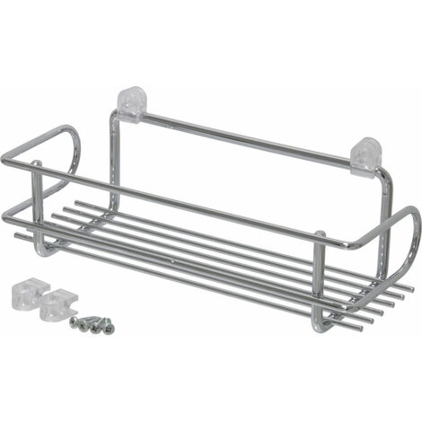 Corbeille en fil chromé pour accessoires de cuisine - Matériau : Acier - Décor : Chromé - Hauteur : 80 mm - Profondeur : 101 mm - Largeur : 260 mm - VIBO