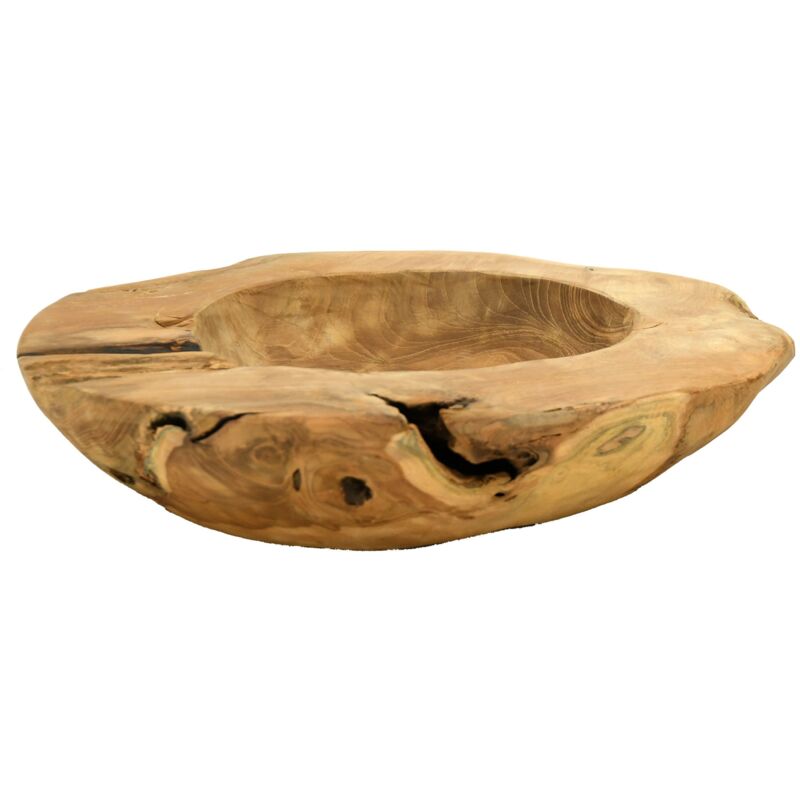 Corbeille en teck recyclé 40 cm