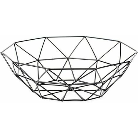 Corbeille fruits design, Bol de Fruits, 1 pièce Panier à Fruits Metal, Fait de fil de fer durable, sûr et non toxique, conception de lignes géométriques, pour fruits, pain, collations (dor)