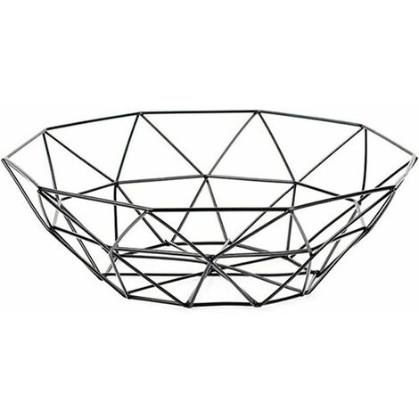 Corbeille fruits design, Bol de Fruits, 1 pièce Panier à Fruits Metal, Fait de fil de fer durable, sûr et non toxique, conception de lignes géométriques, pour fruits, pain, collations (dor)