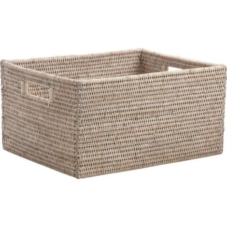 Corbeille rangement en rotin 24 x 19 x 13 cm