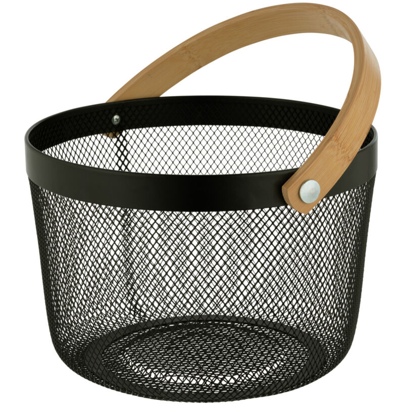 Wenko - Corbeille sdb avec poignée Bambusa, rond